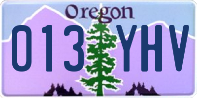 OR license plate 013YHV