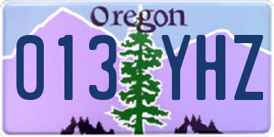 OR license plate 013YHZ