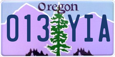 OR license plate 013YIA