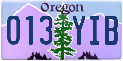 OR license plate 013YIB
