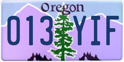 OR license plate 013YIF