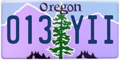 OR license plate 013YII