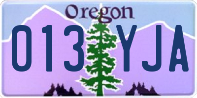 OR license plate 013YJA