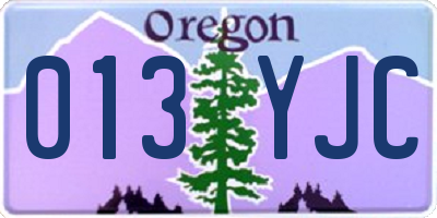 OR license plate 013YJC