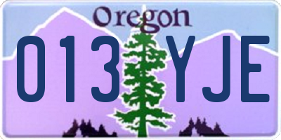 OR license plate 013YJE