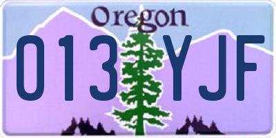 OR license plate 013YJF