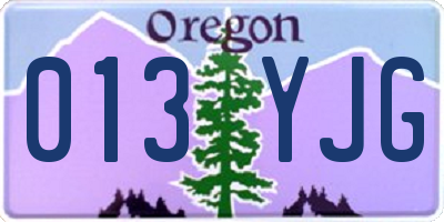OR license plate 013YJG