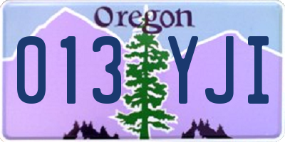 OR license plate 013YJI