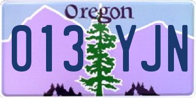 OR license plate 013YJN