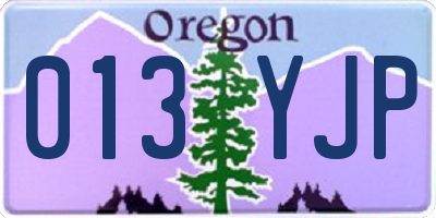 OR license plate 013YJP