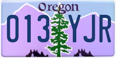 OR license plate 013YJR