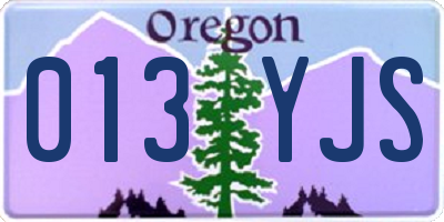 OR license plate 013YJS