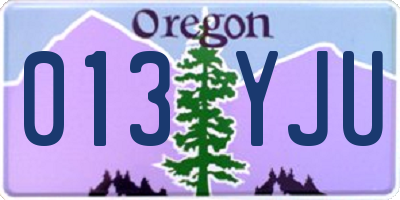 OR license plate 013YJU