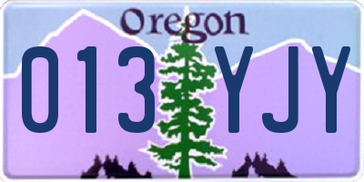 OR license plate 013YJY
