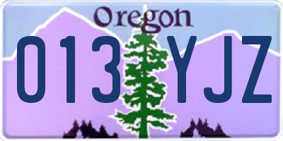 OR license plate 013YJZ