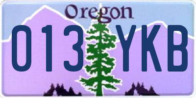 OR license plate 013YKB