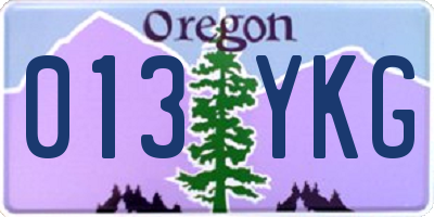 OR license plate 013YKG