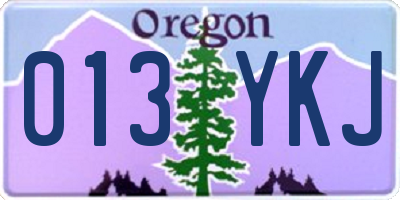 OR license plate 013YKJ