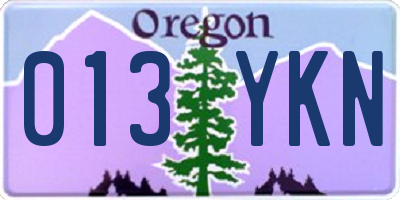 OR license plate 013YKN