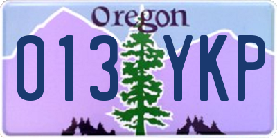 OR license plate 013YKP