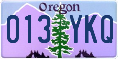 OR license plate 013YKQ