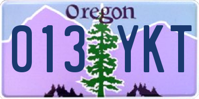 OR license plate 013YKT