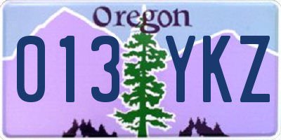 OR license plate 013YKZ