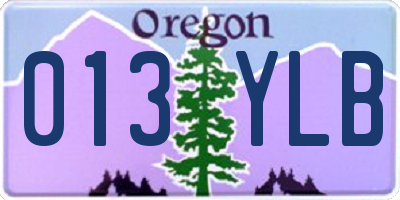 OR license plate 013YLB