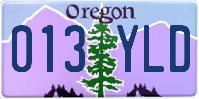 OR license plate 013YLD