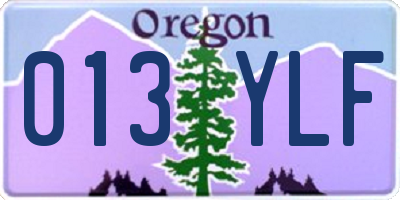 OR license plate 013YLF
