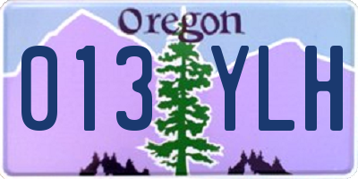 OR license plate 013YLH