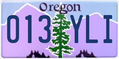 OR license plate 013YLI