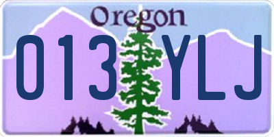 OR license plate 013YLJ