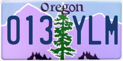 OR license plate 013YLM