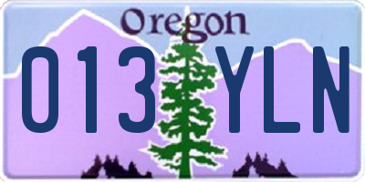 OR license plate 013YLN