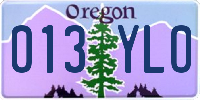 OR license plate 013YLO
