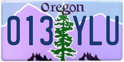 OR license plate 013YLU