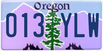 OR license plate 013YLW