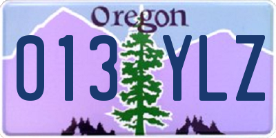 OR license plate 013YLZ