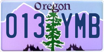 OR license plate 013YMB