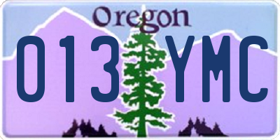 OR license plate 013YMC