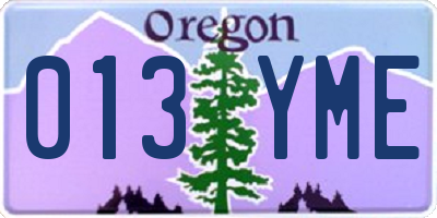 OR license plate 013YME
