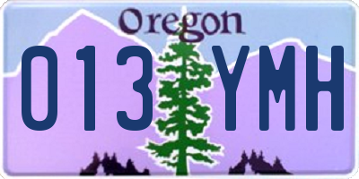 OR license plate 013YMH
