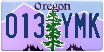 OR license plate 013YMK