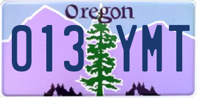 OR license plate 013YMT
