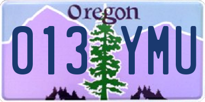 OR license plate 013YMU