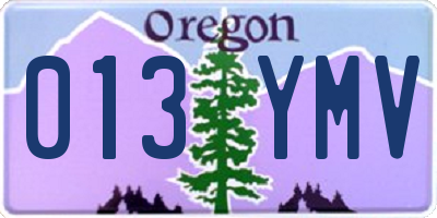 OR license plate 013YMV