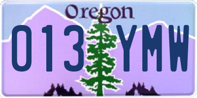 OR license plate 013YMW