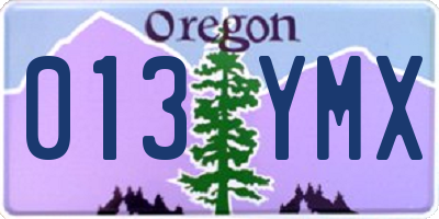 OR license plate 013YMX