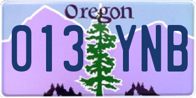 OR license plate 013YNB